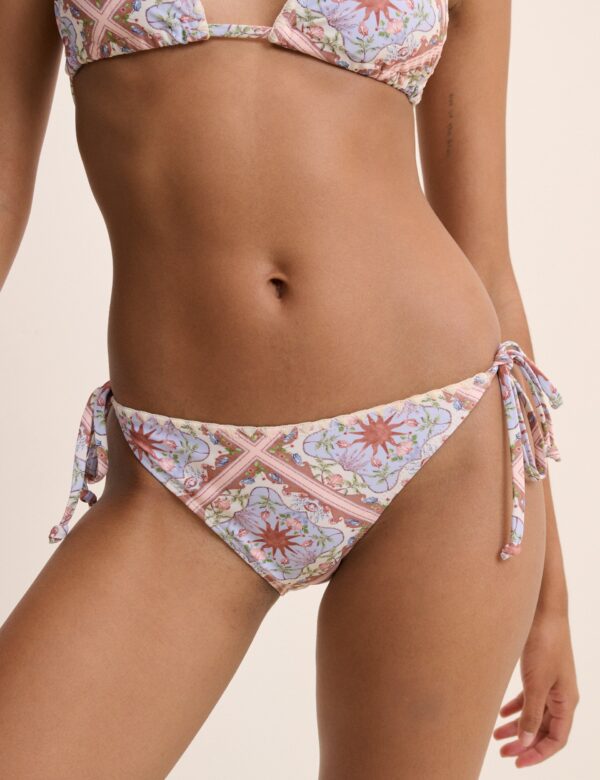 Printed Tie Side Bikini Bottoms