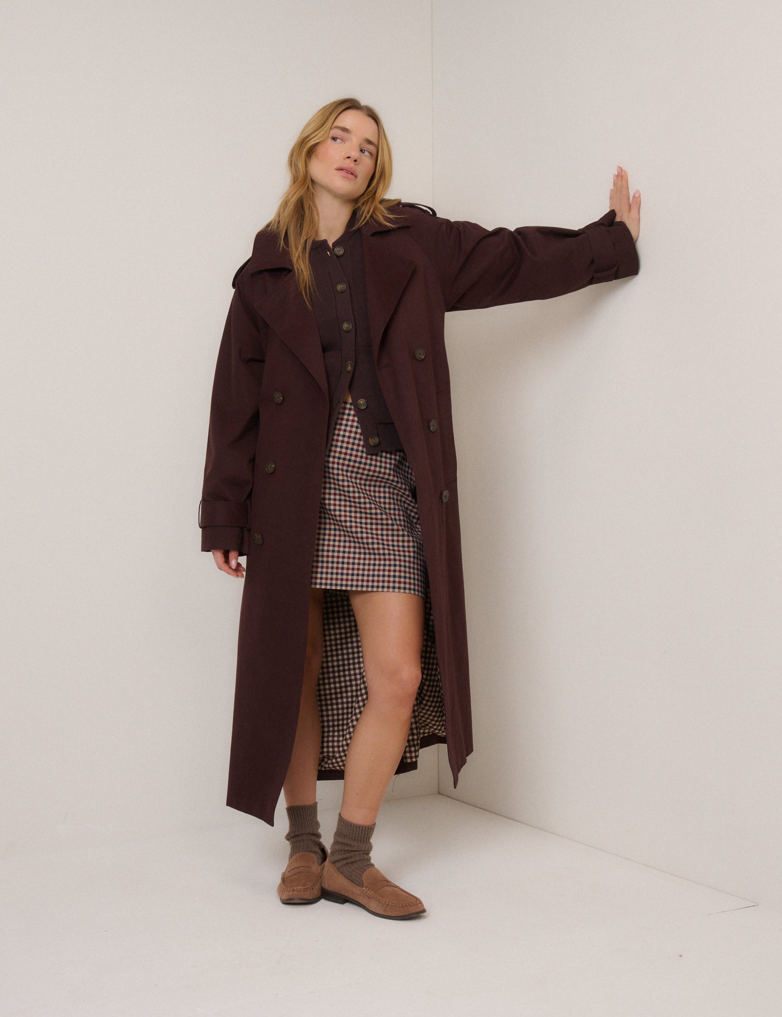 Brown Cotton Relaxed Refined Cardigan - Image 4