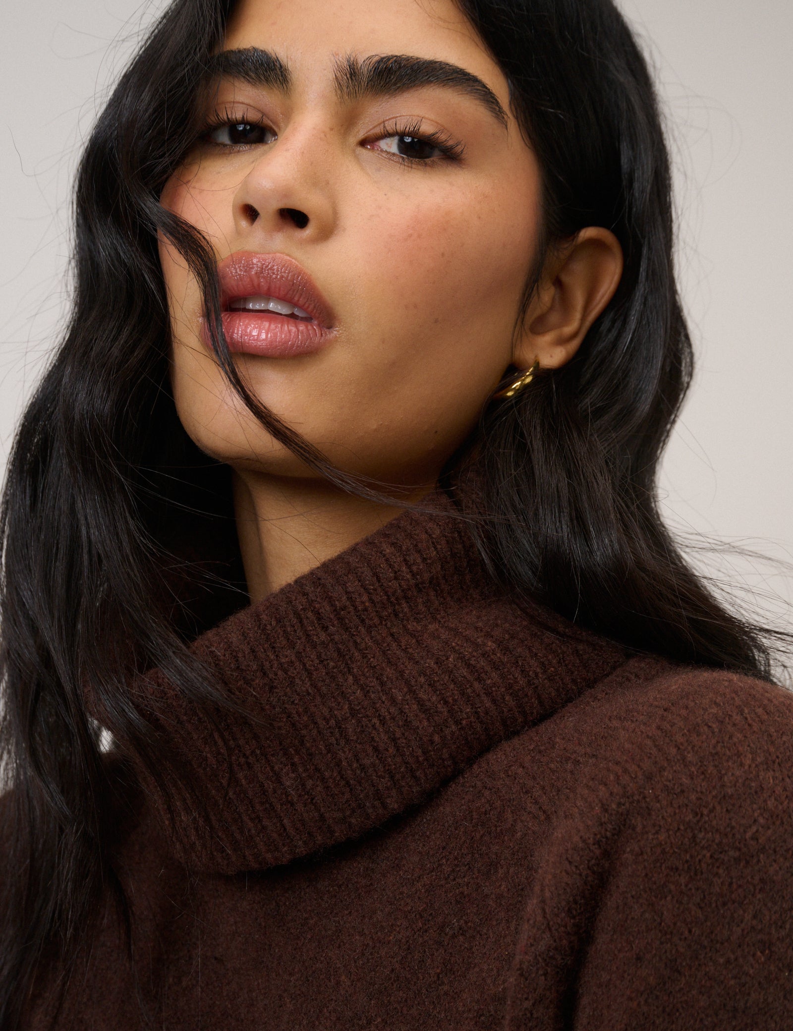 Chocolate Knit Longline Relaxed Sweater - Image 3