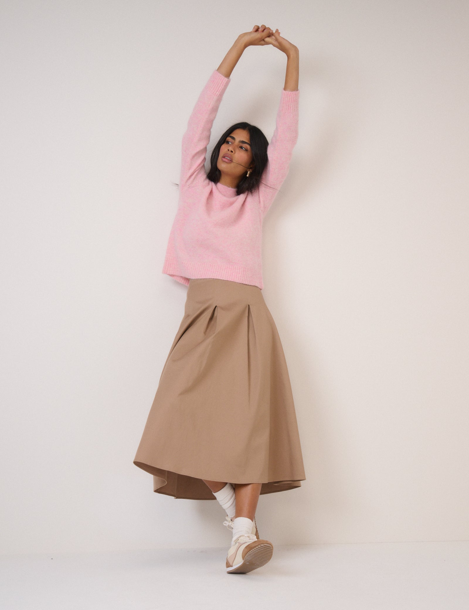 Pink Knit Relaxed Modern Sweater - Image 4
