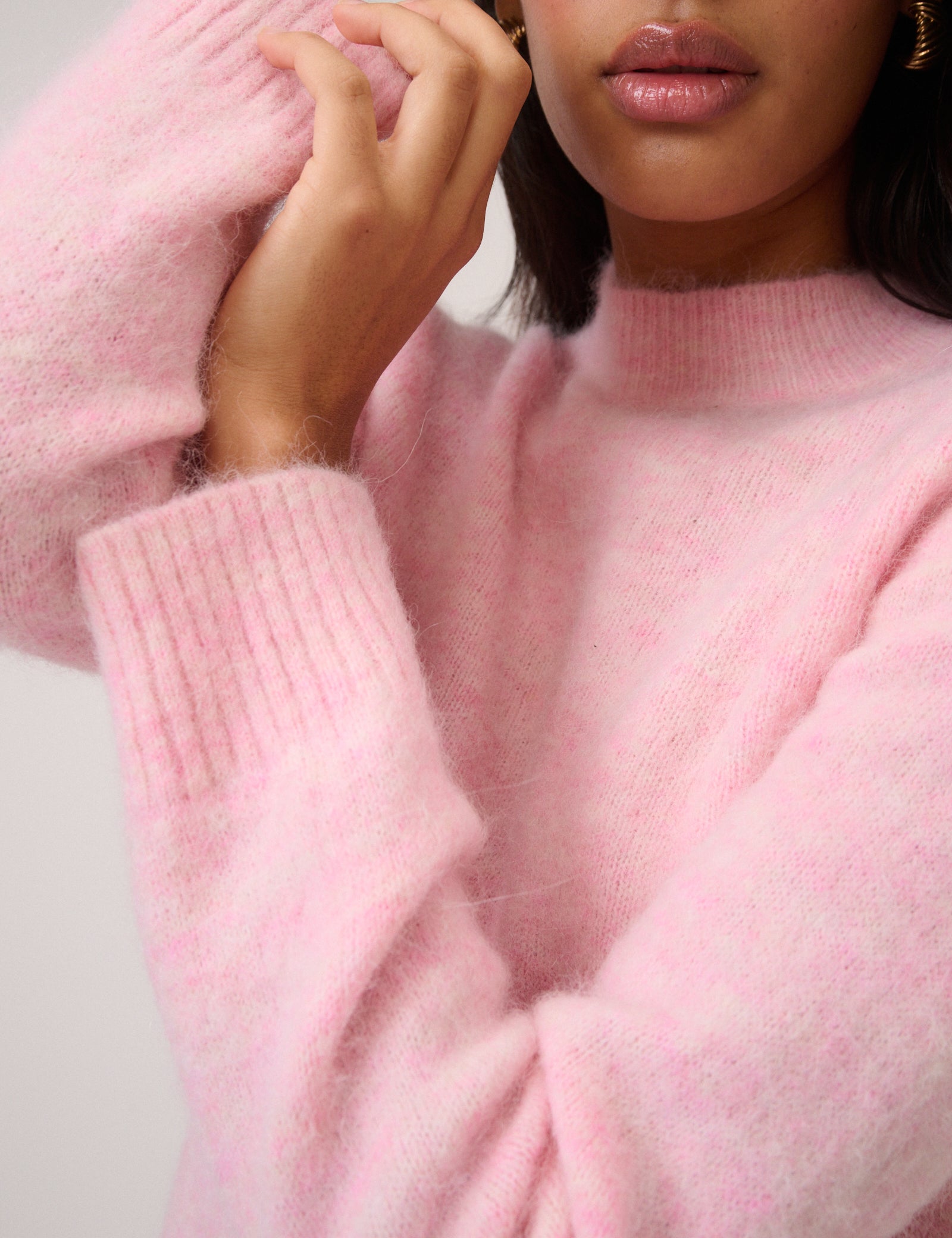 Pink Knit Relaxed Modern Sweater