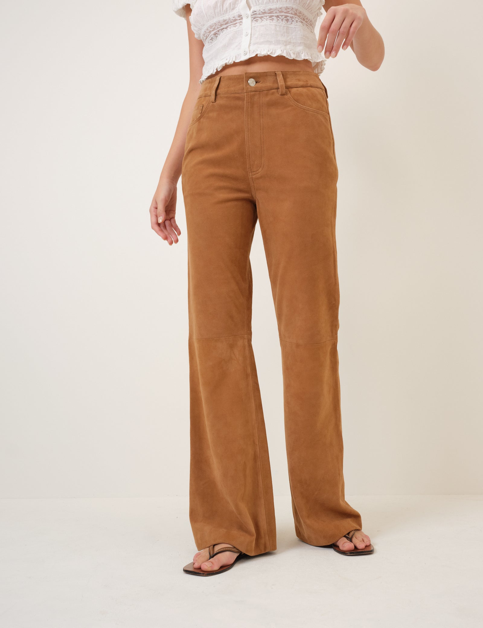 Silver High Waisted Modern Trousers - Image 2