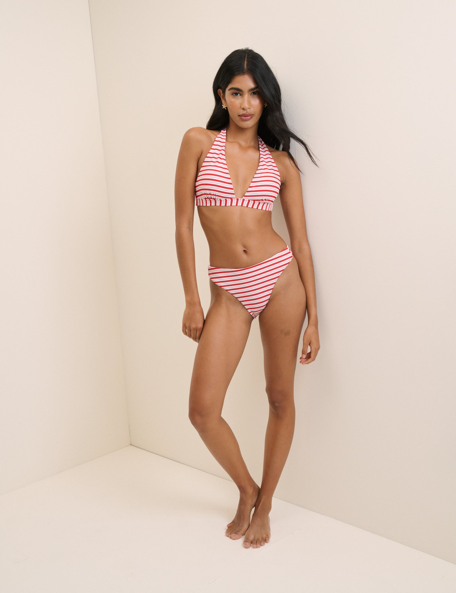 Red Striped Bikini Quick-Dry Set - Image 3