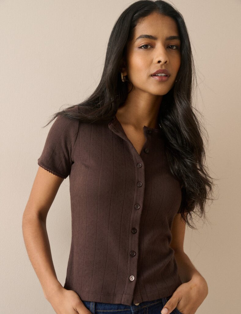 Brown Structured Soft Polished Shorts