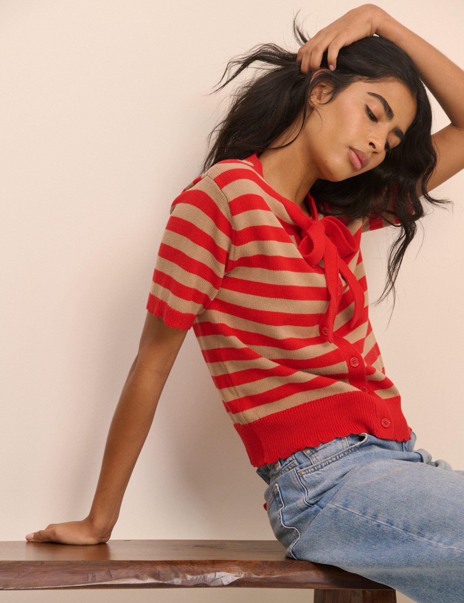 Red Knit Soft Polished Shorts - Image 2