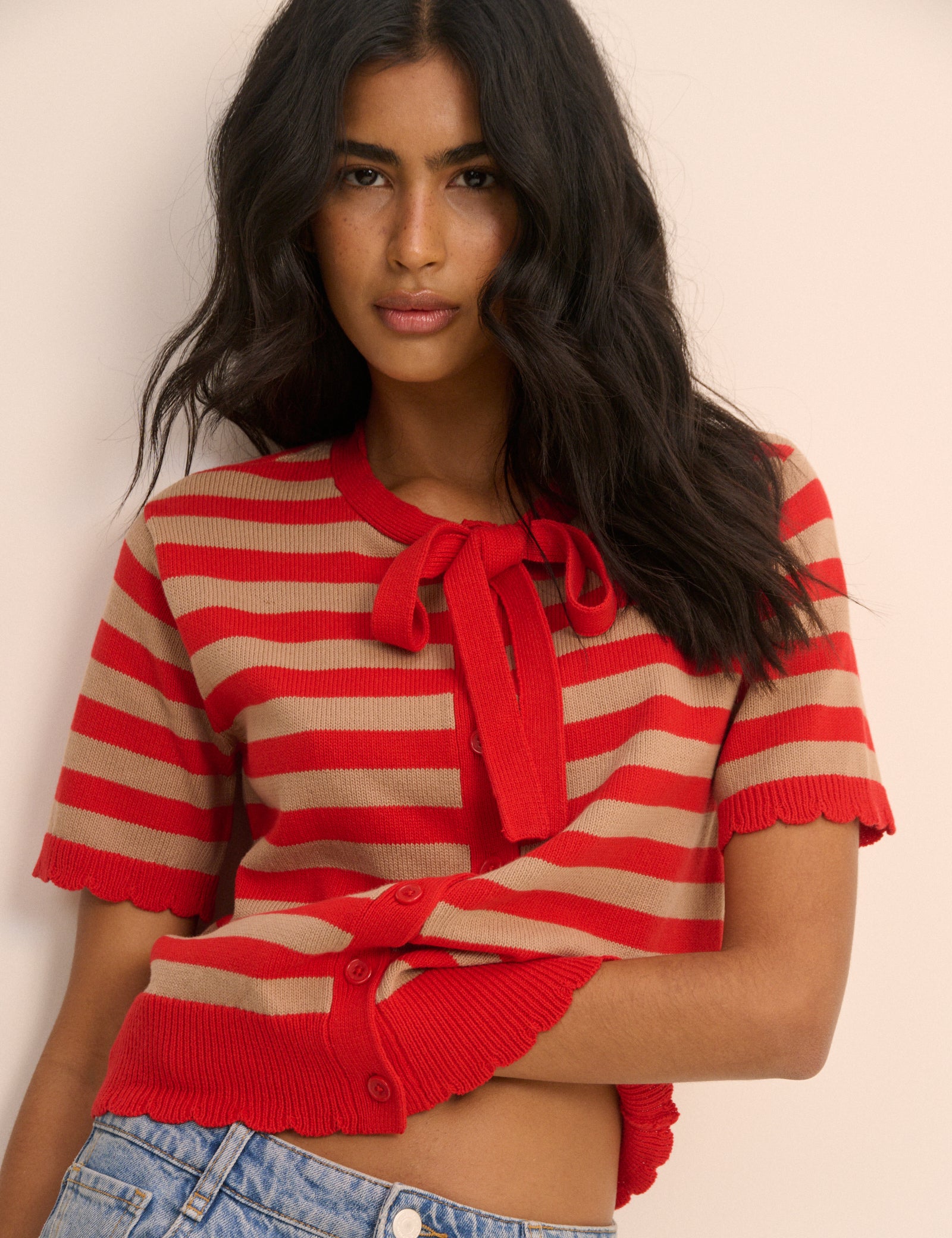 Red Knit Soft Polished Shorts - Image 4