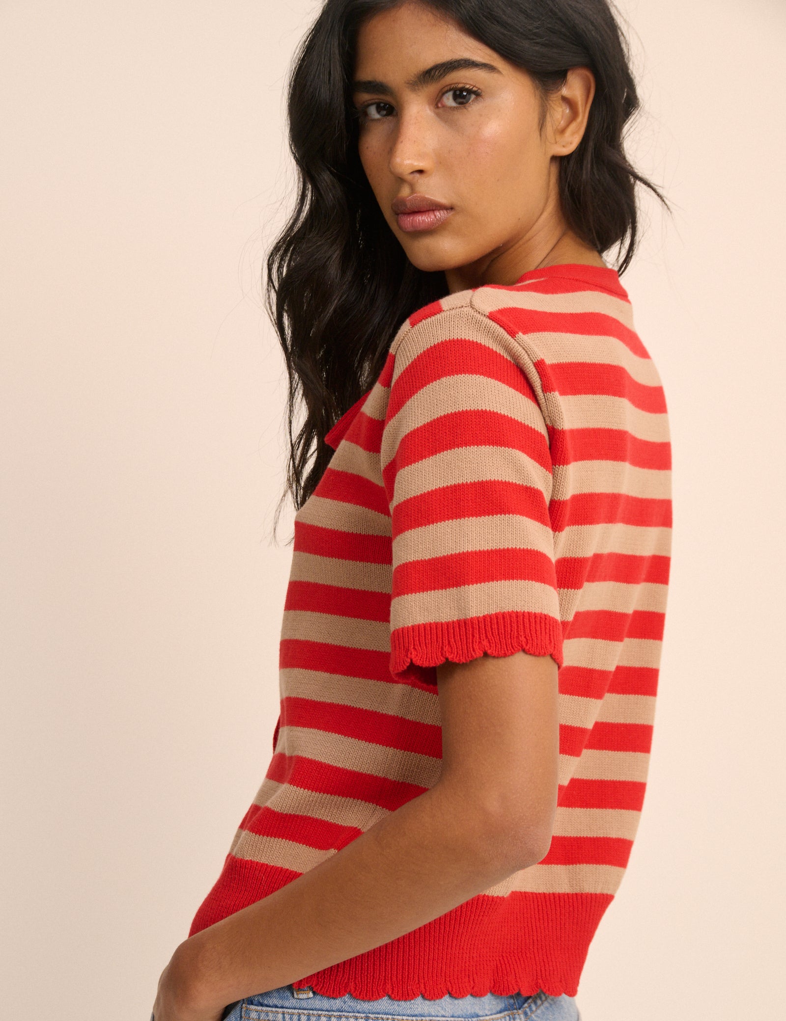 Red Knit Soft Polished Shorts - Image 5
