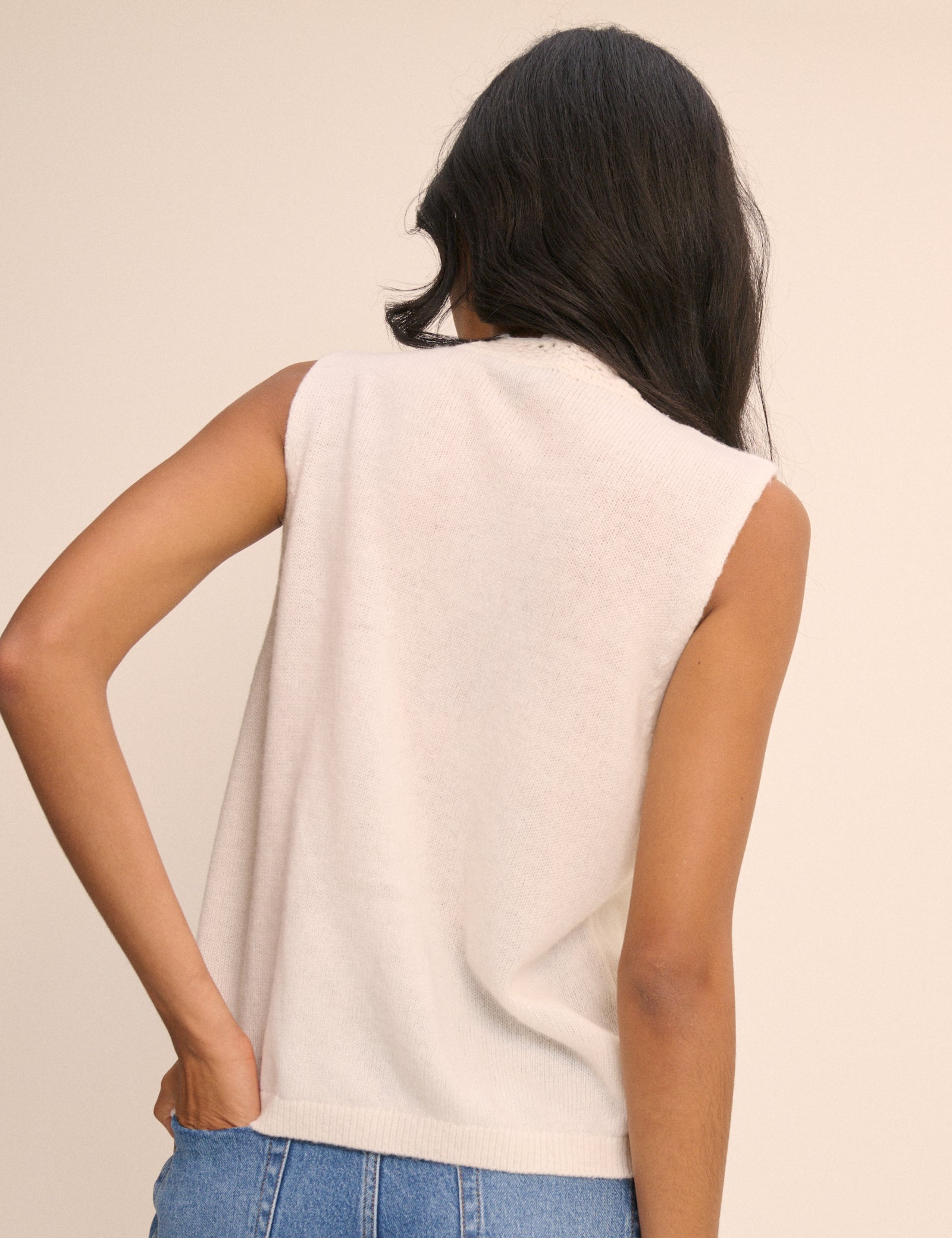 Cream Wool Polished Modern Waistcoat - Image 5