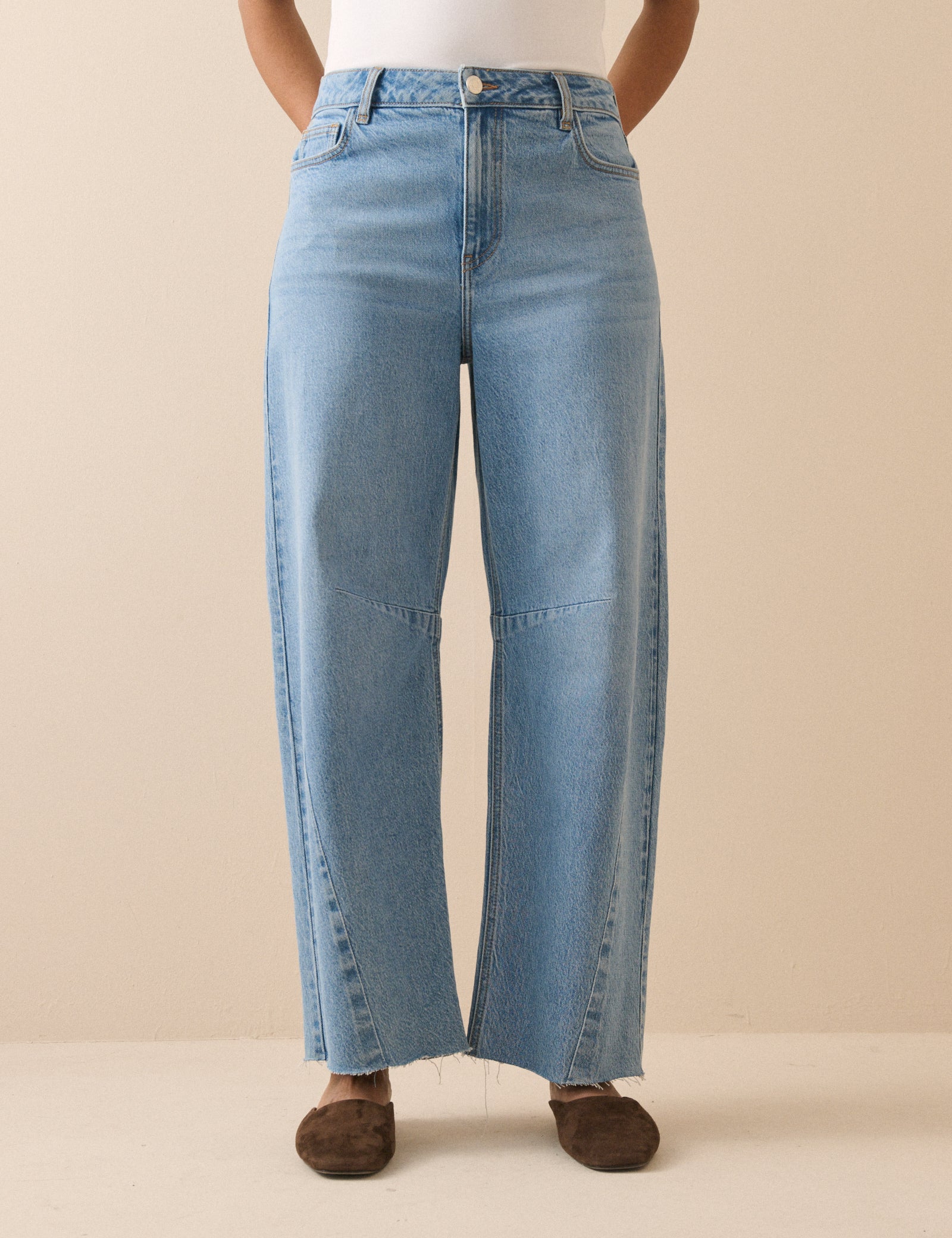 Silver Barrel Leg Structured Jeans - Image 2