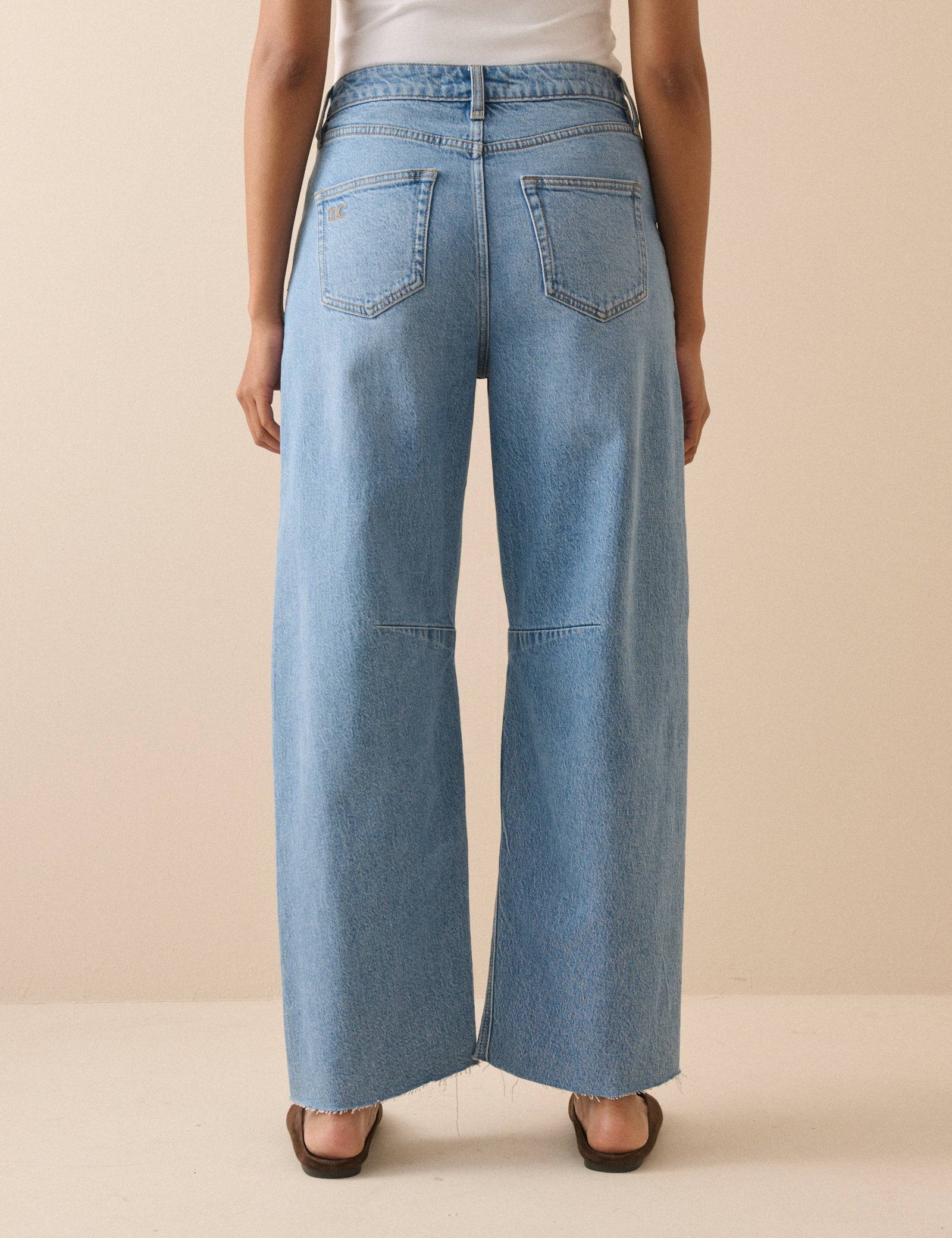 Silver Barrel Leg Structured Jeans - Image 5
