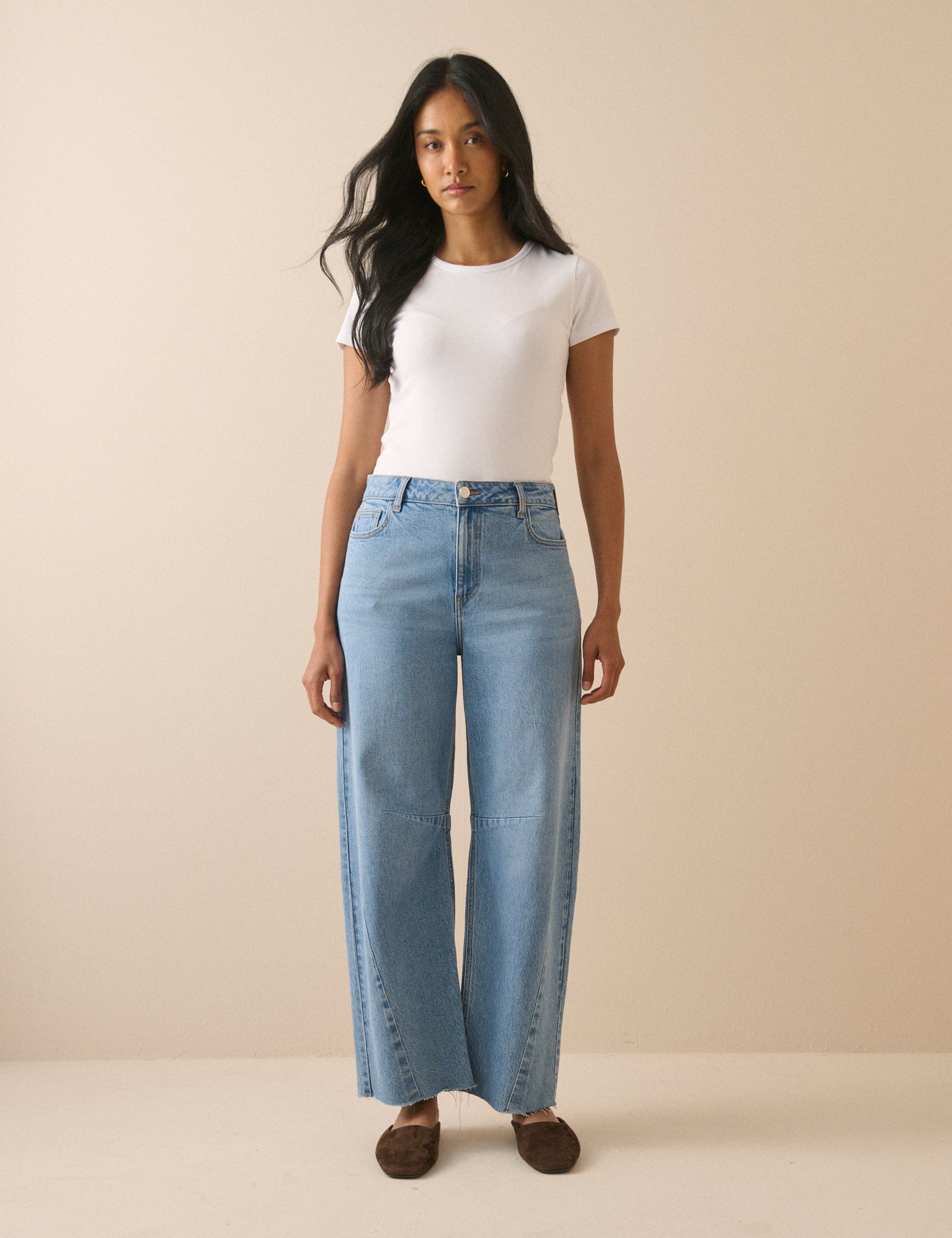 Silver Barrel Leg Structured Jeans - Image 3