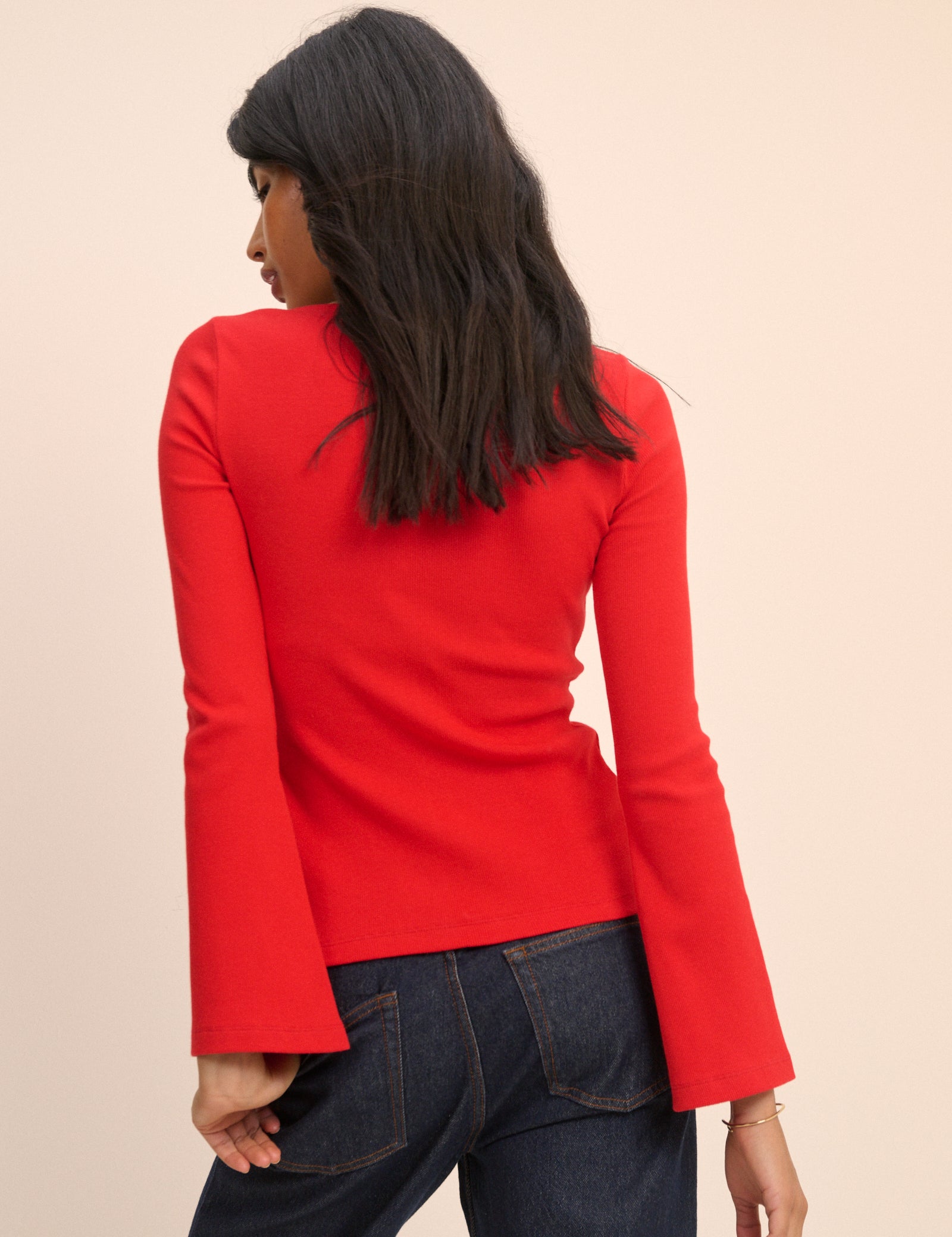 Red Longline Polished Modern Cardigan - Image 5
