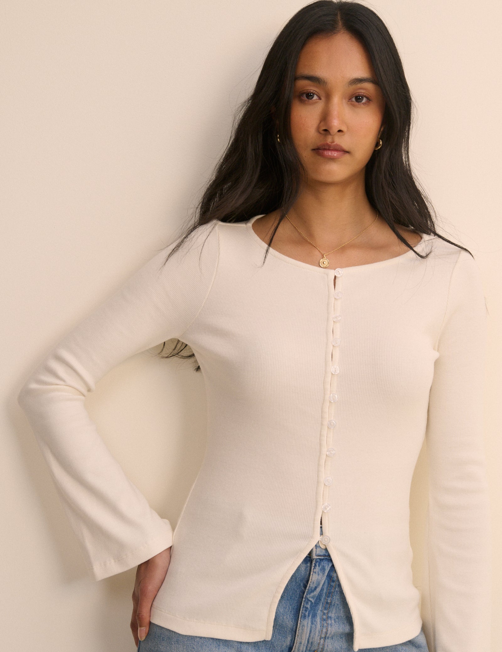 Ivory Longline Everyday Relaxed Cardigan - Image 2