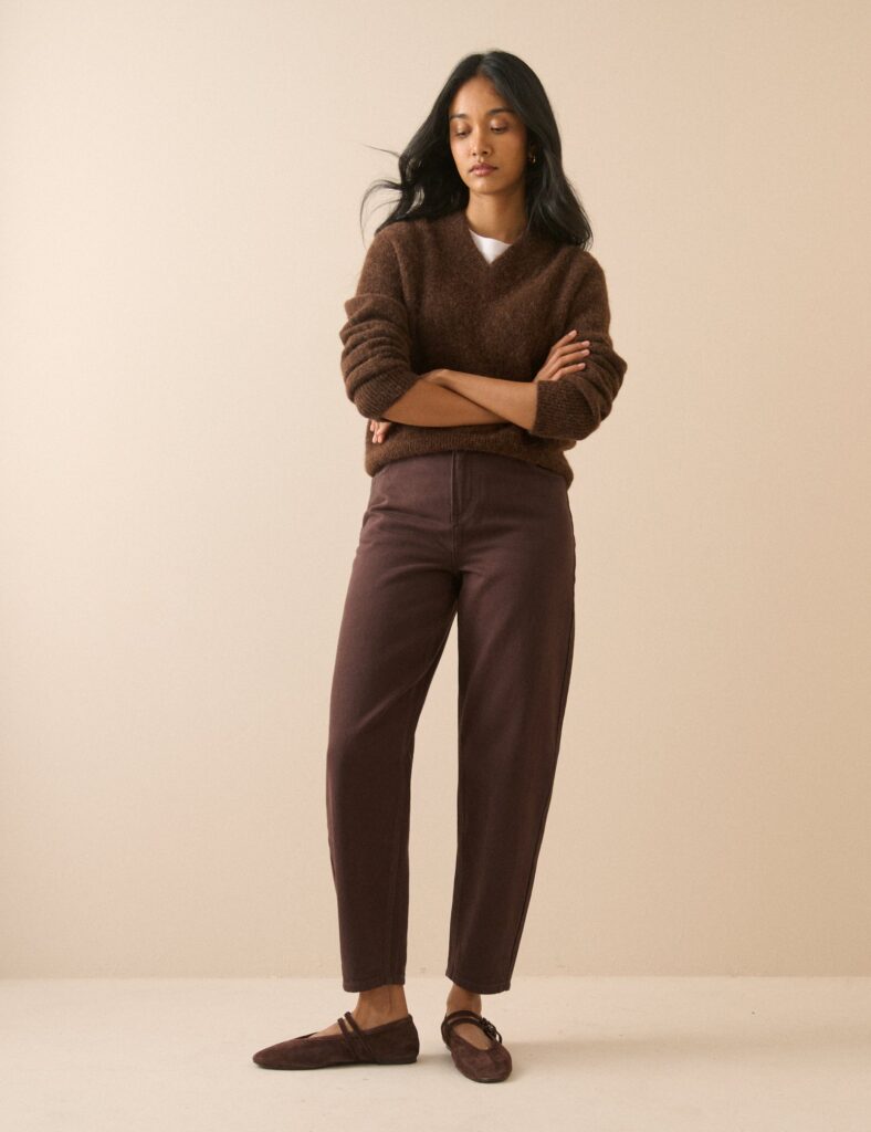 Silver High Rise Barrel Leg Jeans