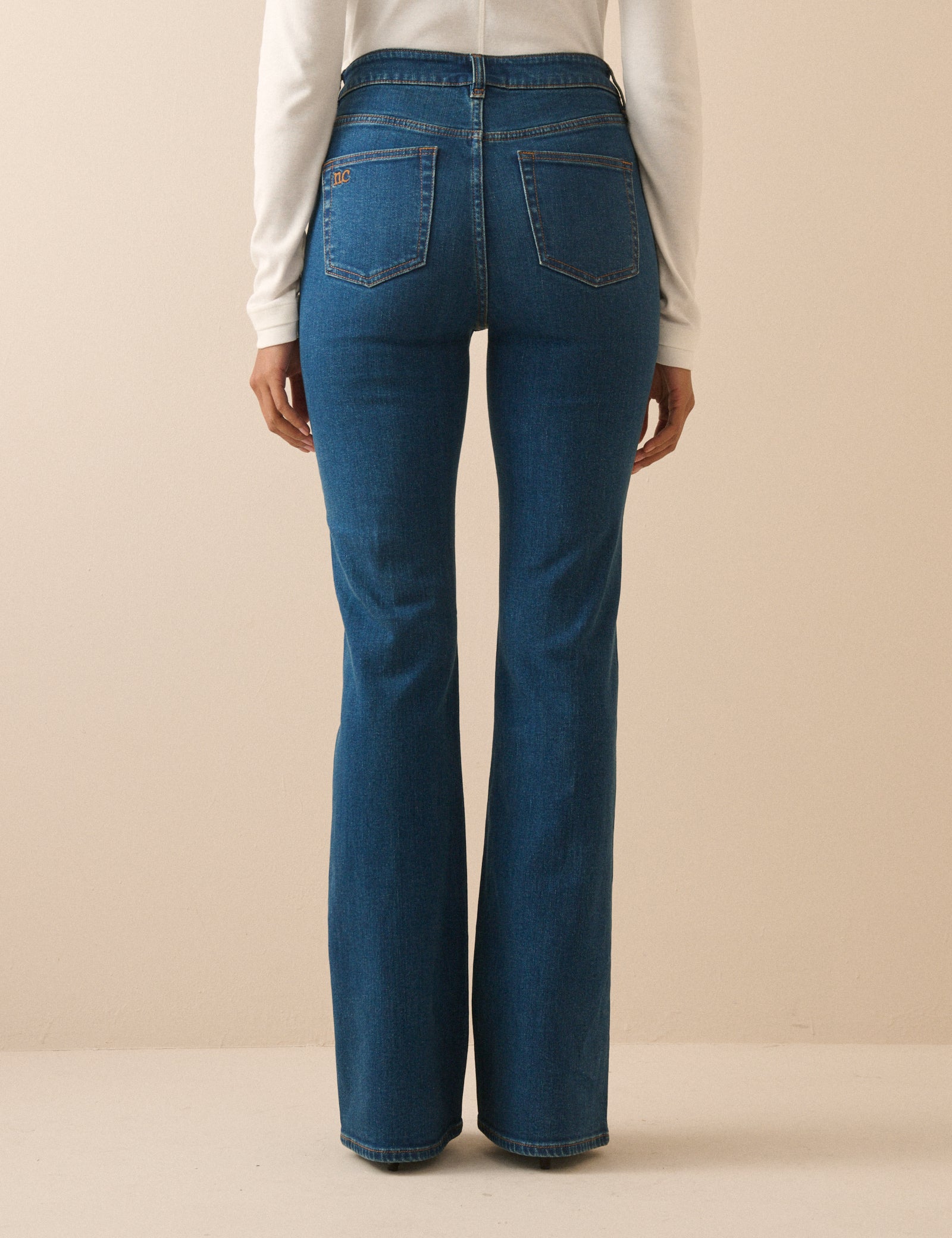 Mid Wash High Rise Bootcut Jeans - Image 5