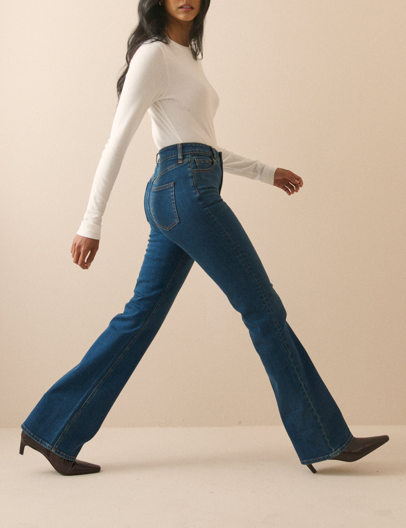 Mid Wash High Rise Bootcut Jeans - Image 2