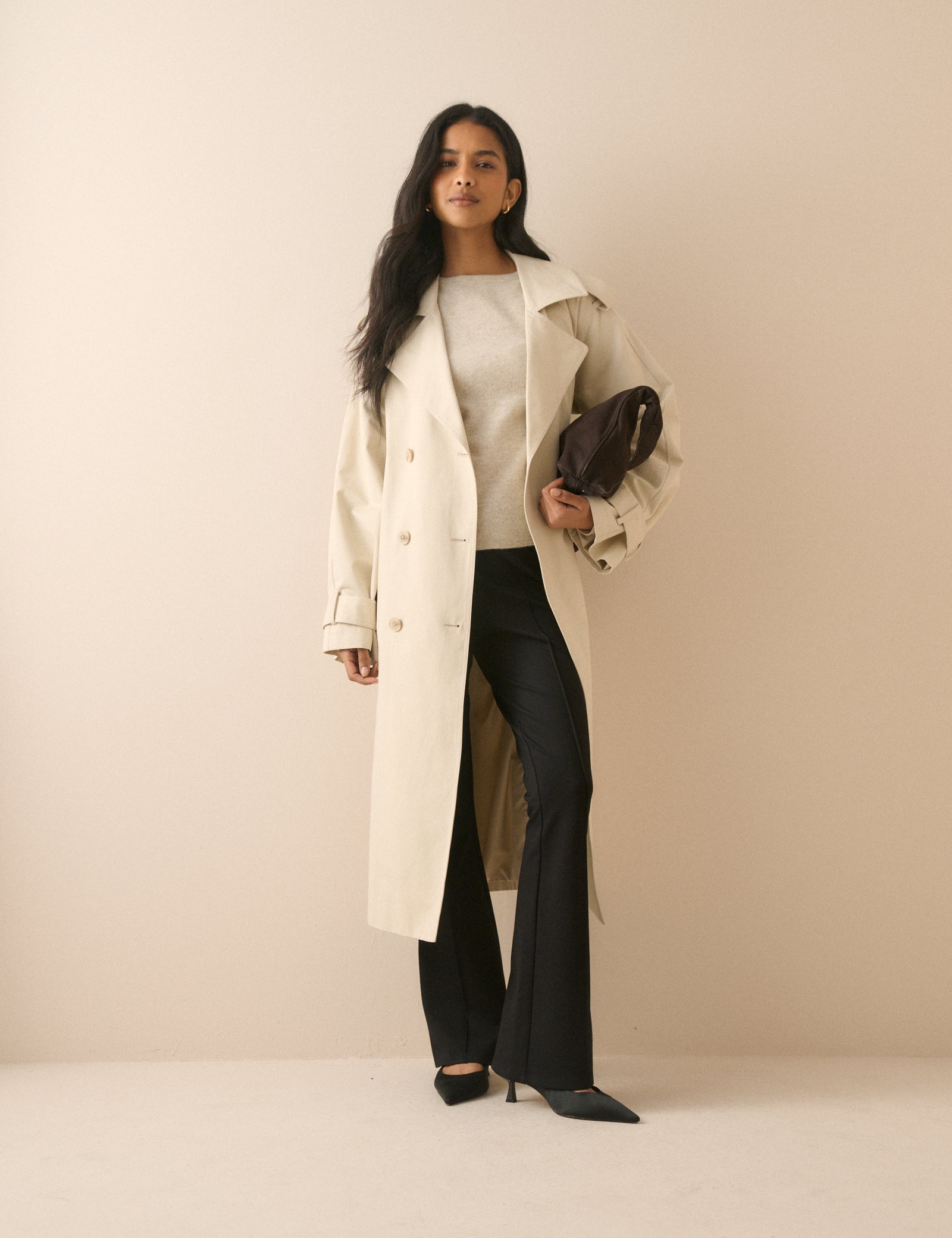 Black High Waisted Modern Trousers - Image 2