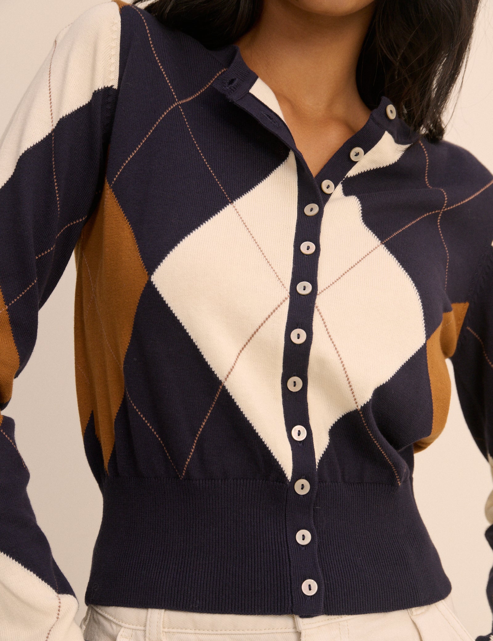 Navy Knit Everyday Relaxed Cardigan - Image 4