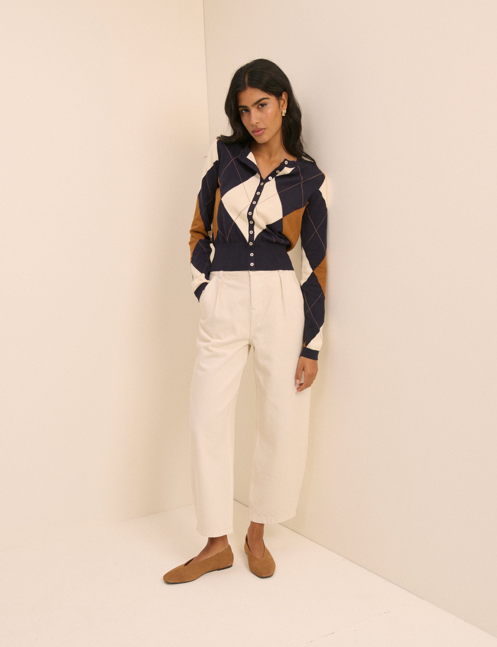Navy Knit Everyday Relaxed Cardigan - Image 3