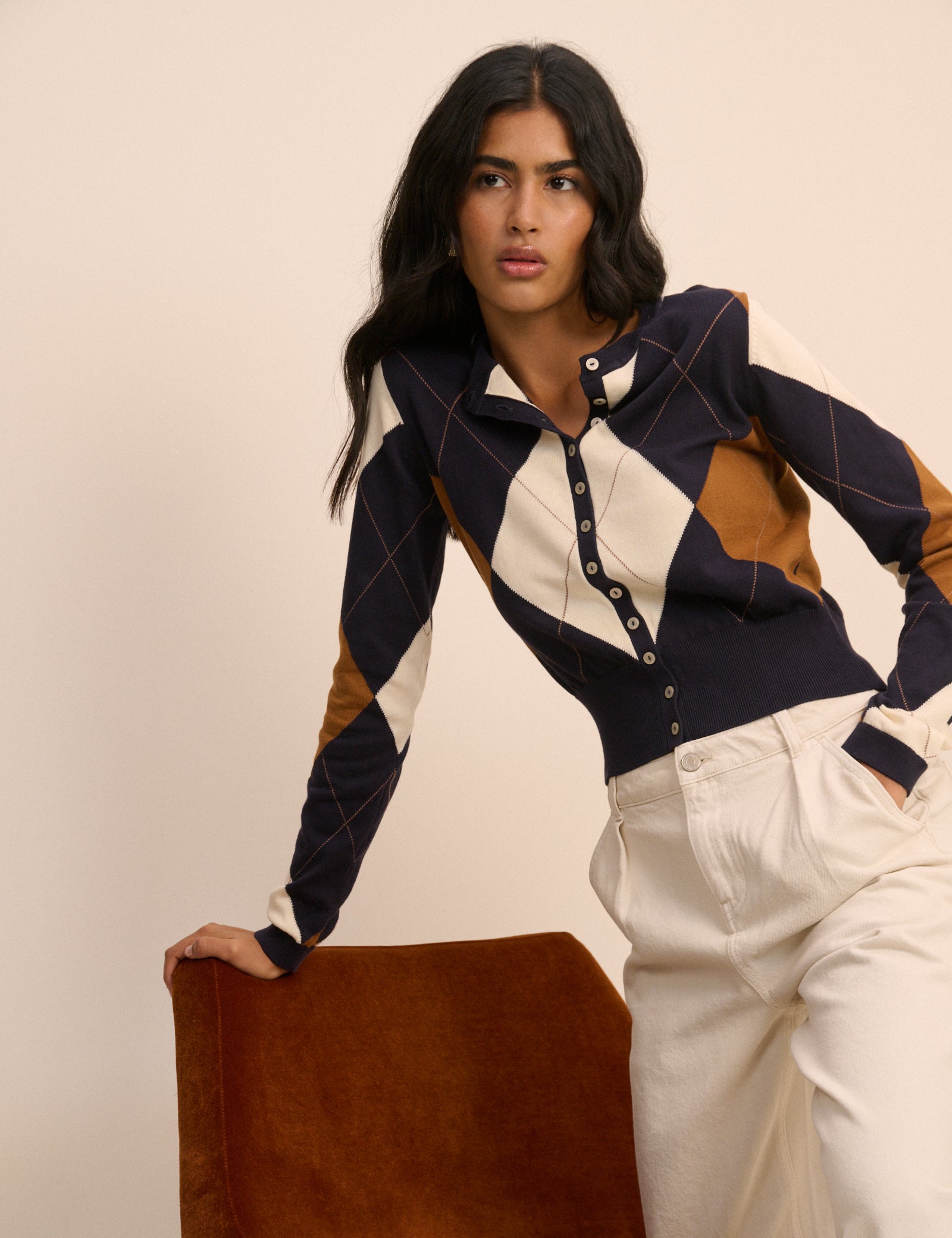 Navy Knit Everyday Relaxed Cardigan - Image 6