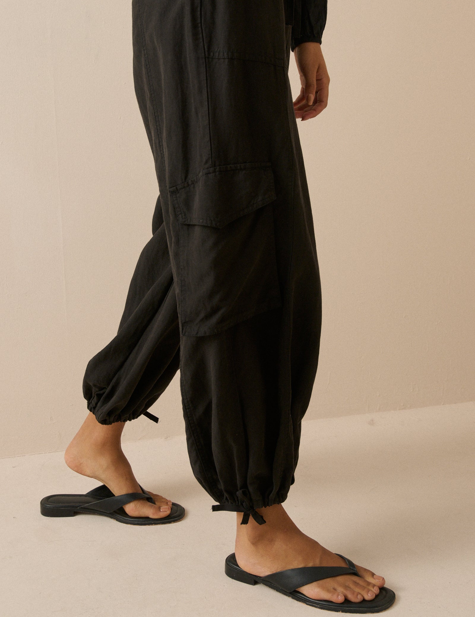Black Everyday Relaxed Structured Trousers - Image 3