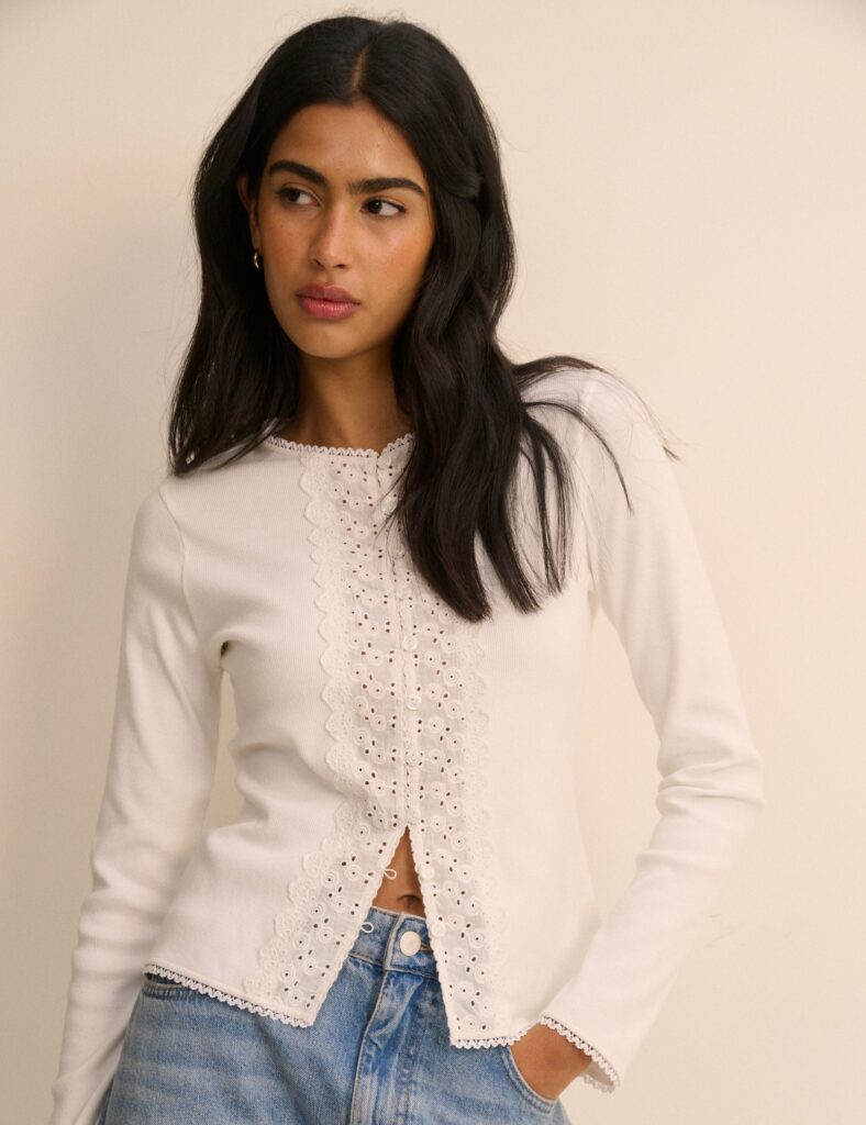 White Soft Polished Modern Cardigan