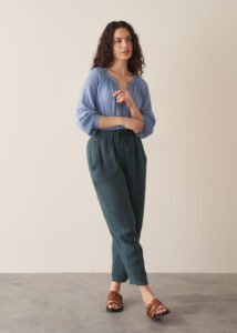 Dark Green Linen Trousers